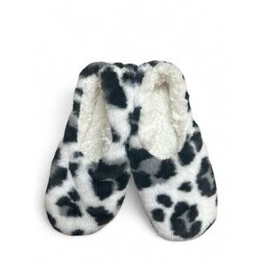 NWT Auden Womens M/L 8-10 Animal Print Faux Fur Slipper Socks W/ Gripper Bottoms